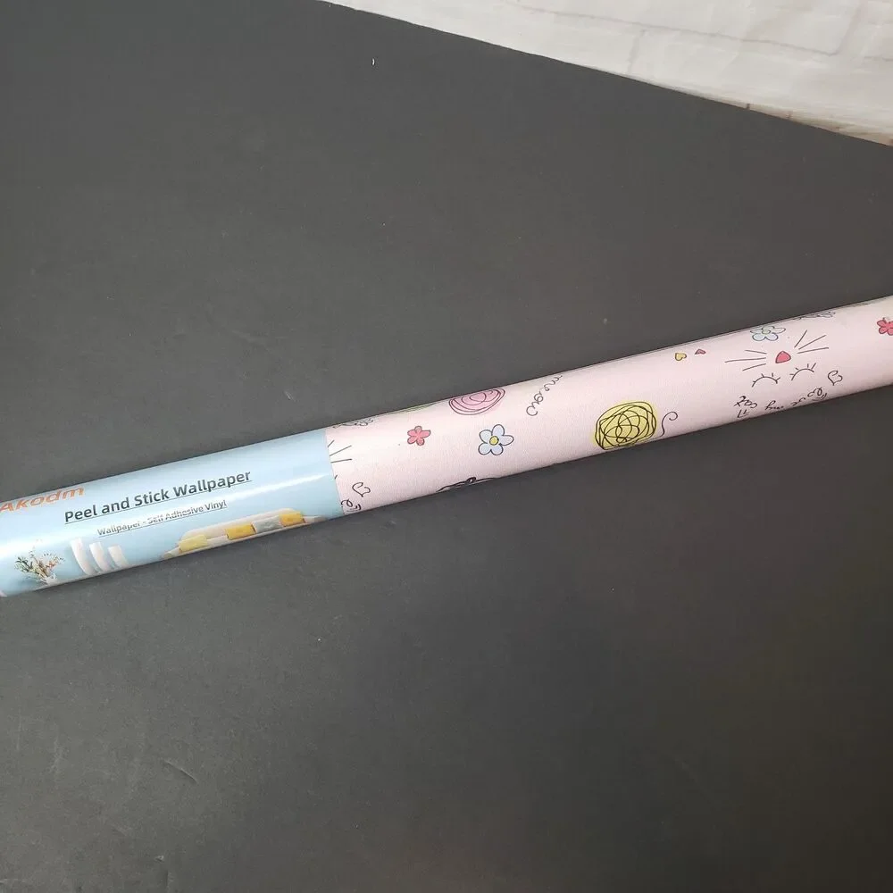 Cute Pink Cat Wallpaper Removable Vinyl Self-Adhesive Sticky Contact Paper 10ft